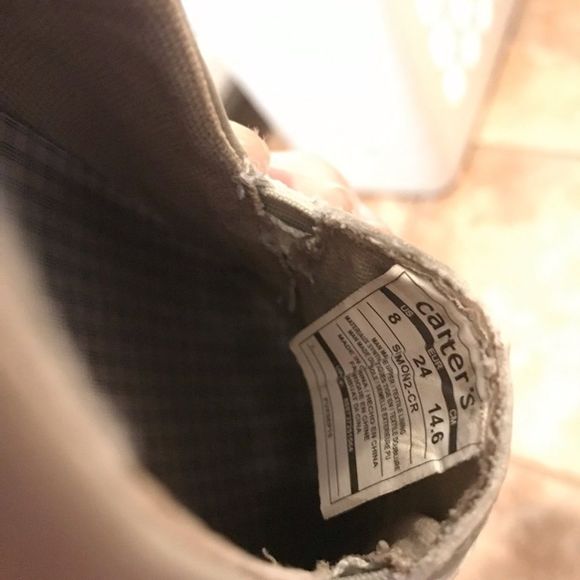 CARTER’S khaki loafers loafer boat shoes slip on shoes moccasins size 8 toddler - Picture 6 of 6